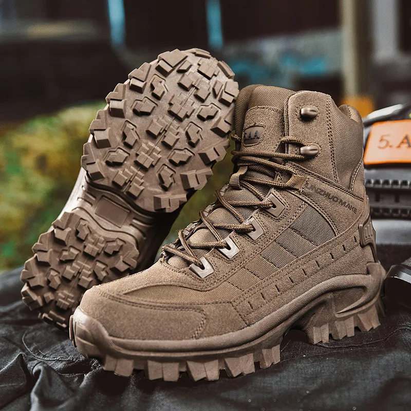 Waterproof and puncture resistant military boots for outdoor use