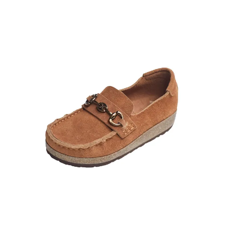 Women Comfortable Soft Thick Sole Suede Slip-Ons