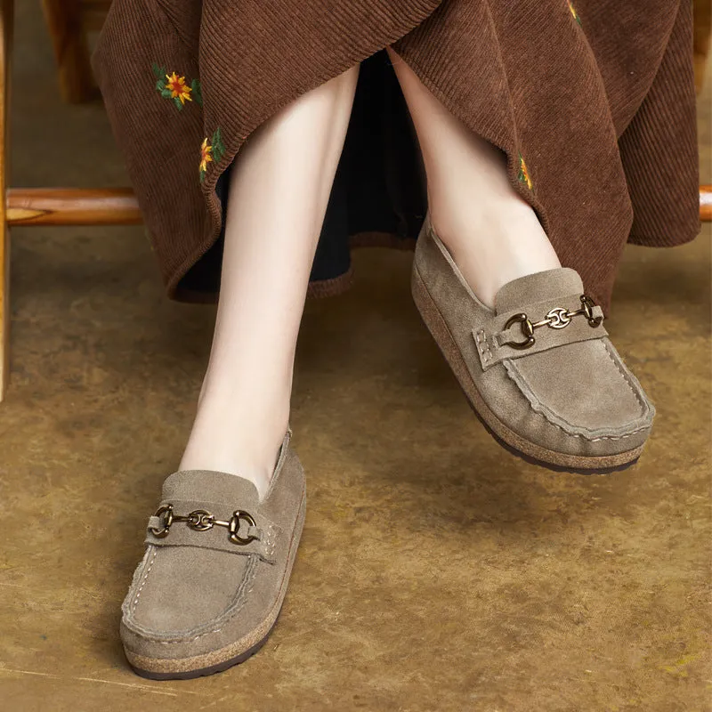 Women Comfortable Soft Thick Sole Suede Slip-Ons